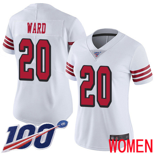 San Francisco 49ers Limited White Women Jimmie Ward NFL Jersey #20 100th Season Rush Vapor Untouchable->youth nfl jersey->Youth Jersey